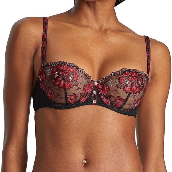 Aubade Melodie D’ete Half Cup Bra - 30F - Black Cherry - Picture 6 of 6